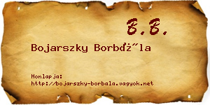 Bojarszky Borbála névjegykártya